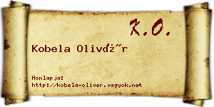 Kobela Olivér névjegykártya